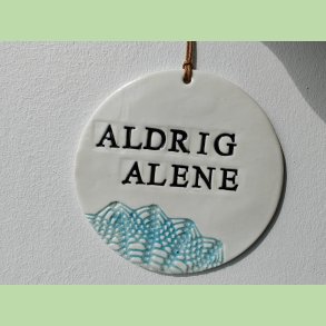 Stor platte - Aldrig alene - M�nstret - Turkis 