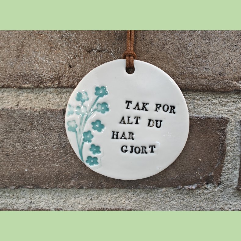 Platte - tak for alt du har gjort - blomst vestre side