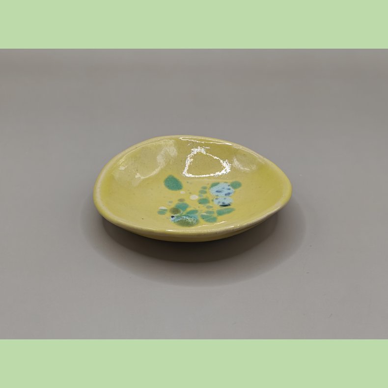 Lille sk�l - Gul med glasurrester