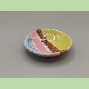 Lille sk�l - Bl�/Lyser�d/Brun/Gul