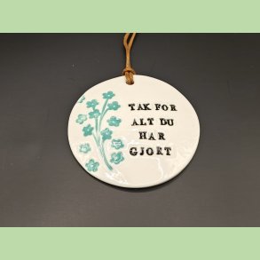 Platte - tak for alt du har gjort - blomst vestre side