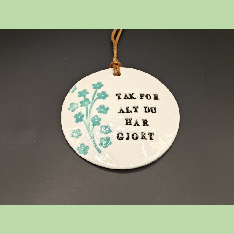 Platte - tak for alt du har gjort - blomst vestre side