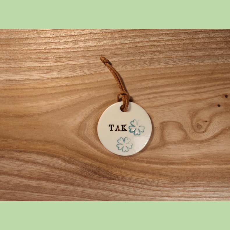 Lille porcel�nsplatte "TAK"