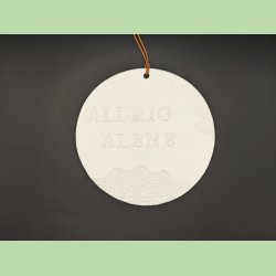 Uglaseret rund platte - Aldrig alene 