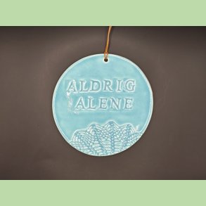 Stor platte - Aldrig alene - Turkis - Helfarvet